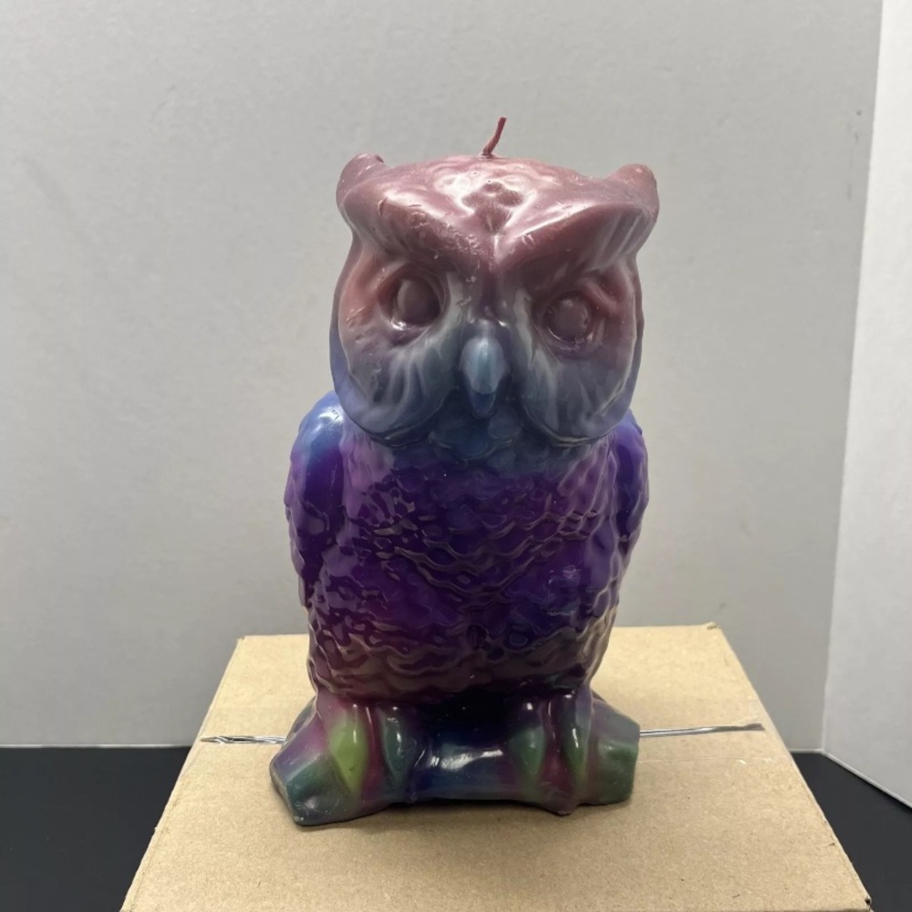 Vintage Muti-Color Owl Candle